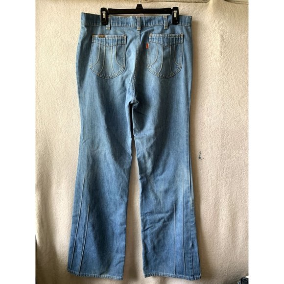 SOLD Vintage Orange Tab Levi's 70s Style Lightwash Denim Jeans - Picture 3 of 9